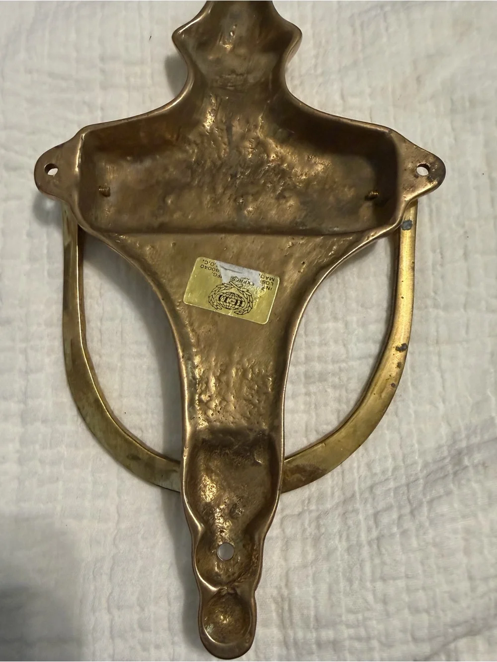 Vintage Heavy Brass Door Knocker With Nice Patina Engravable